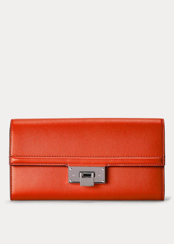 Ralph Lauren Calfskin Hinge-Lock Pung Dame Danmark (IBNJP7036)